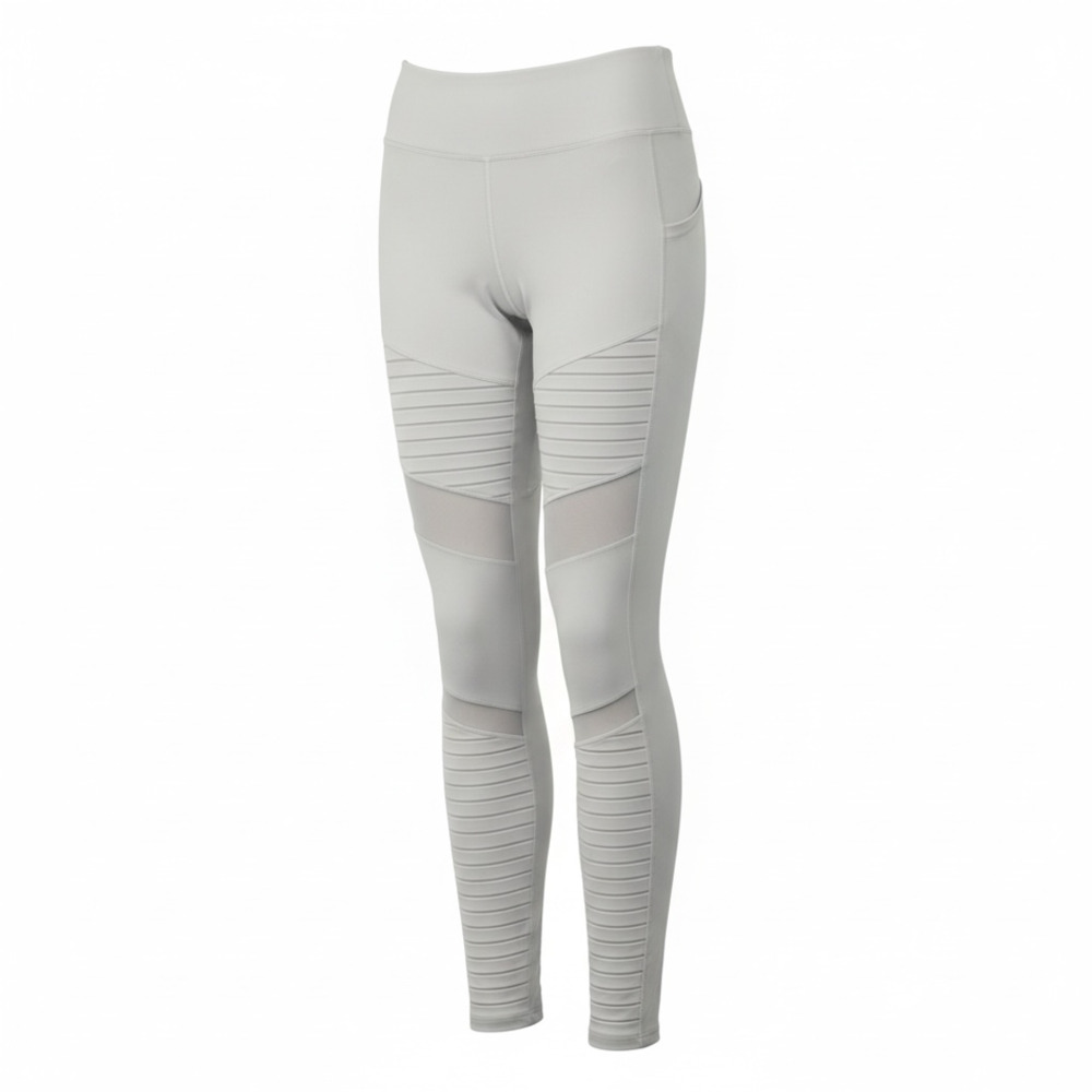 Alo Yoga Moto Legging Size M White Ribbed Mesh High Waist - Picture 2 of 5